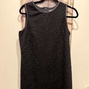 Vince Camuto Classic Black Dress with Faux Leather Trim